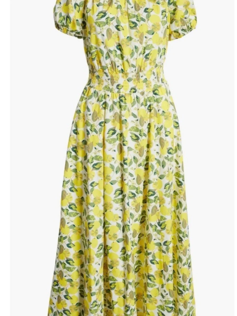 Boden Yellow Floral Off-the-Shoulder Midi Dress
